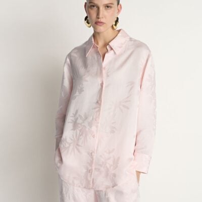 Veronika Maine Floral Jacquard Relaxed Shirt - Image 2