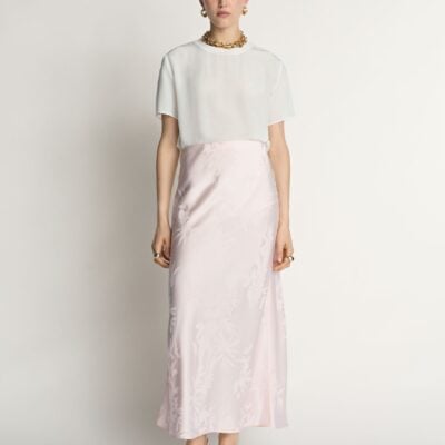 Veronika Maine Floral Jacquard Bias Skirt - Image 1