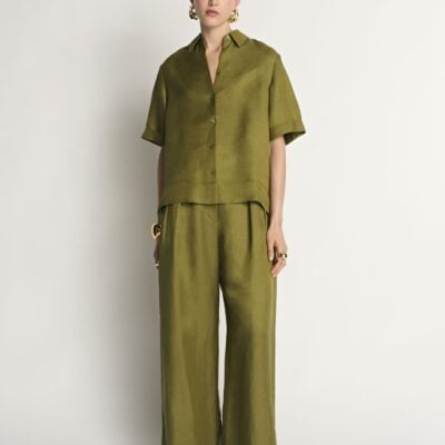 Veronika Maine Drapey Viscose Linen Shirt - Image 1