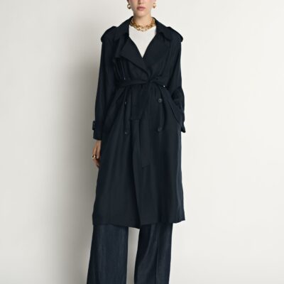 Veronika Maine Drapey Twill Belted Trench - Image 1