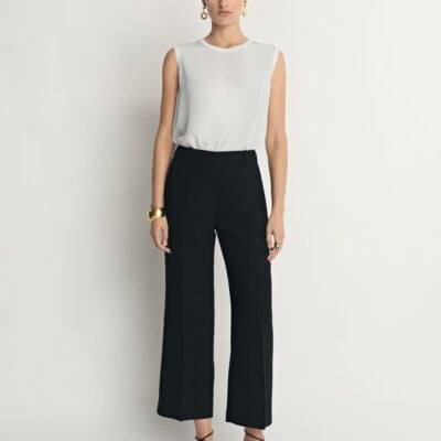Veronika Maine Double Weave Cropped Flared Pant - Image 1