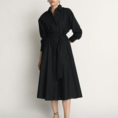 Veronika Maine Cotton Tie Belt Shirtdress - Image 2