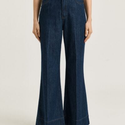 Veronika Maine Cotton Tencel Denim Flared Jean - Image 2
