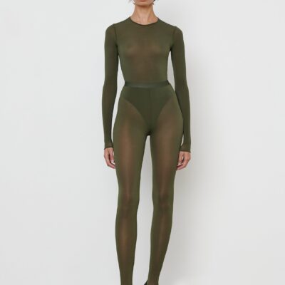 WARDROBE.NYC Sheer Stirrup Legging - Image 1