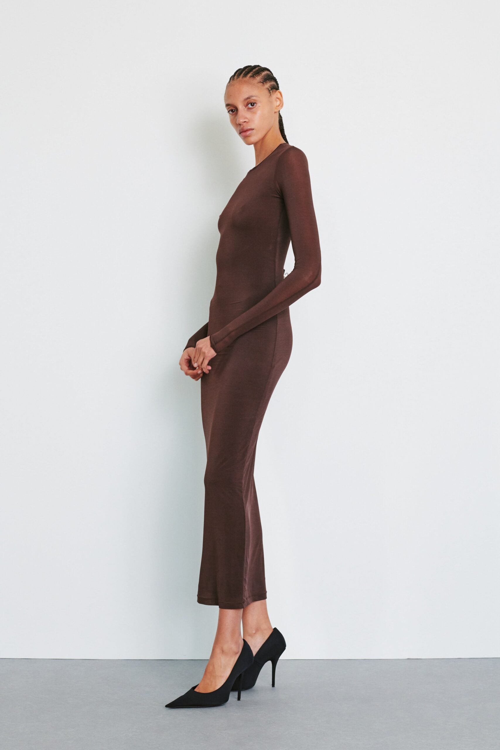 MNWRD140826071446024_3 WARDROBE.NYC Sheer Dress Midi - Image 3