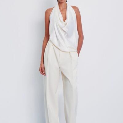 WARDROBE.NYC Satin Halter Blouse - Image 1