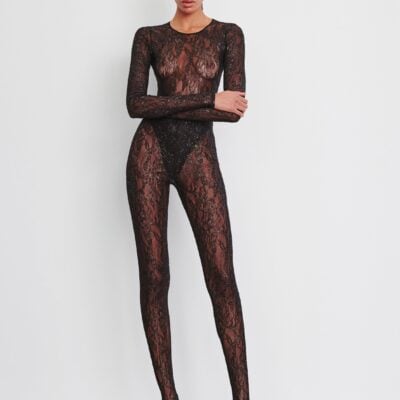WARDROBE.NYC Metallic Lace Tight - Image 1