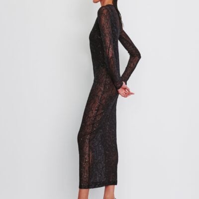 WARDROBE.NYC Metallic Lace Dress Midi - Image 2