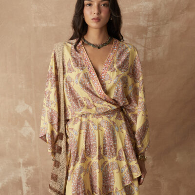 BOTEH Calico Flared Robe Dress