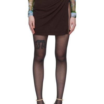 Christopher Esber Brown Framed Buckle Miniskirt
