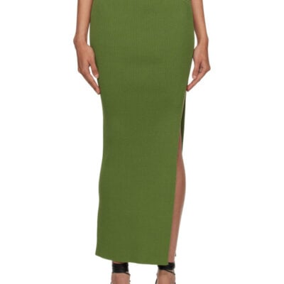 Christopher Esber Green Hip Slashed Maxi Skirt