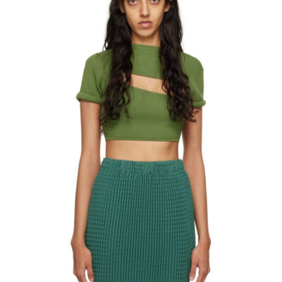 Christopher Esber Green Slashed T Shirt