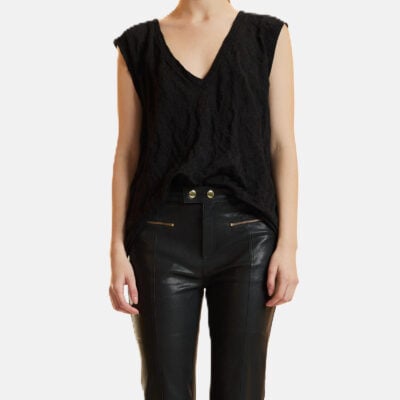 Cynthia Rowley Crinkle Knit Sleeveless Top