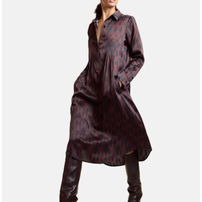 Cynthia Rowley Pintuck Silk Charmeuse Shirt Dress