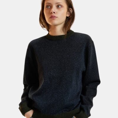 Cynthia Rowley Metallic Knit Crewneck