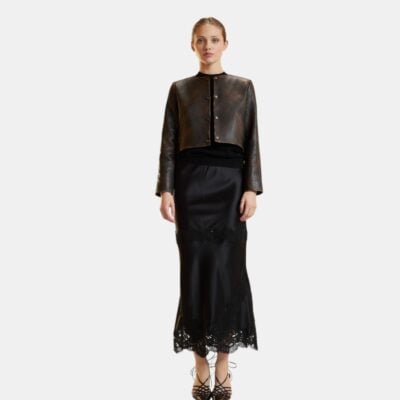 Cynthia Rowley Winona Leather Crop Jacket