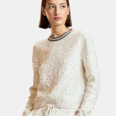 Cynthia Rowley Sequin Crewneck Sweater