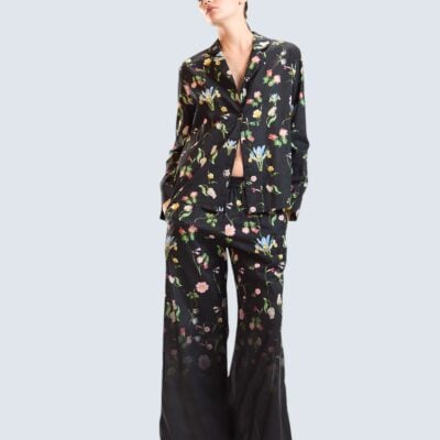 Cynthia Rowley Botanical Noir Pj Pants