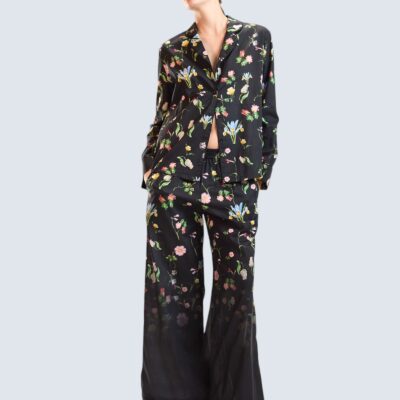 Cynthia Rowley Botanical Noir Pj Top