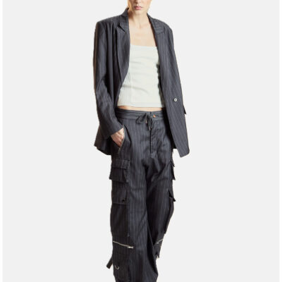 Cynthia Rowley Pinstripe Oversized Jacket