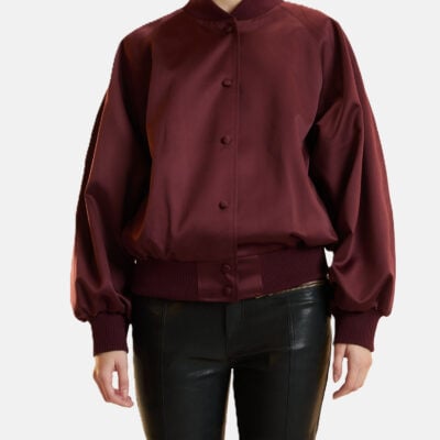 Cynthia Rowley Satin Bomber Jacket