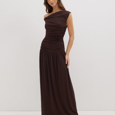 Dazie She s All That Jersey Off Shoulder Maxi Dress