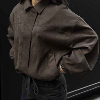 Dazie Hailey Faux Suede Bomber Jacket