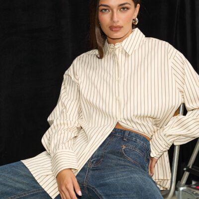 Dazie Oxford Cotton Oversized Shirt