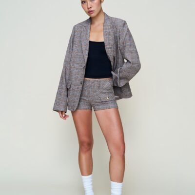 Guizio Oversized Tartan Blazer