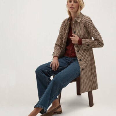 Hobbs Ariana Shower Resistant Check Trench Coat