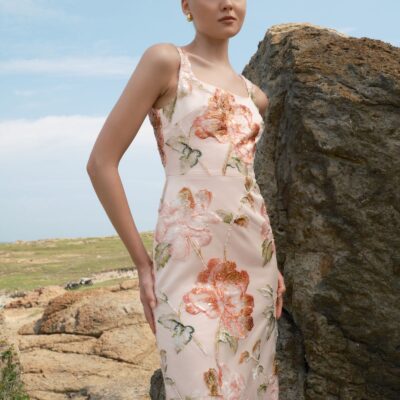JUSTIN TONG Ellaire Beaded Midi Dress