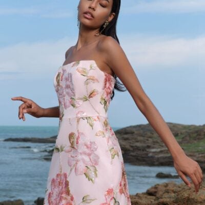 JUSTIN TONG Ellaire Beaded Mini Dress