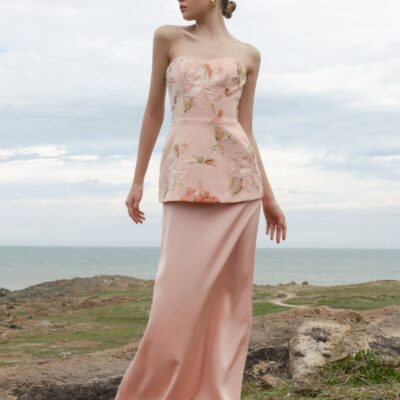 JUSTIN TONG Ellaire Beaded Cascade Dress