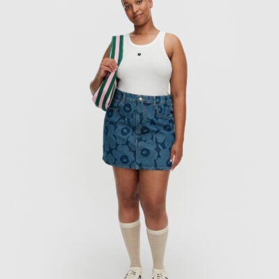 Marimekko Maridenim Ruudut Unikko Skirt