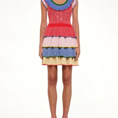 ALEXANDER MCQUEEN Multicolor Knit Mini Dress