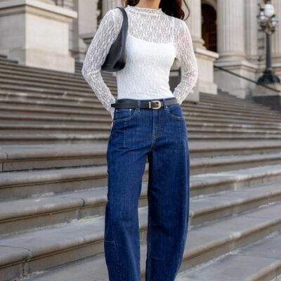 Among the Brave Graduate Dark Blue Stretch Barrel Jeans