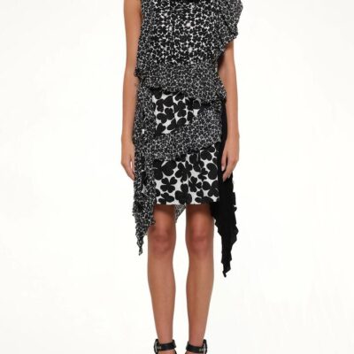 GIVENCHY Podium Dress in White Black / 38