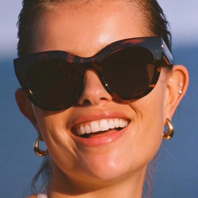 Le Specs Air Heart Cat Eye Tort Smoke Lens Sunglasses