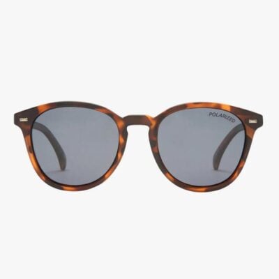 Le Specs Bandwagon Polarised Round Matte Tort Smoke Lens Sunglasses