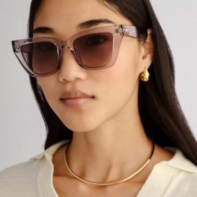 Le Specs Le Coeur Smoke Rounded Cat Eye Sunglasses