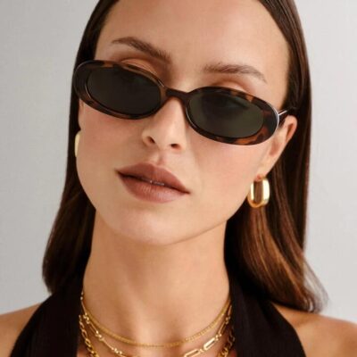 Le Specs Outta Love Oval Tort Sunglasses