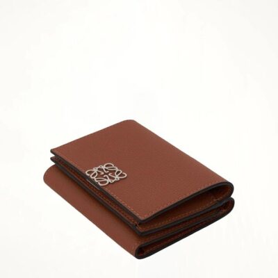 LOEWE Anagram Trifold Wallet Pebble Grain Calfskin