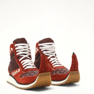 LOEWE Dinosaur Sneaker Hi in Red / 36