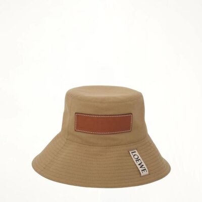 LOEWE Fisherman Canvas Hat in Sand Brown / 57