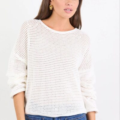 RE:UNION Label Dawn Ivory Crochet Knit Jumper