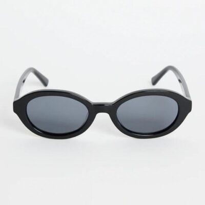 RE:UNION Label Vienna Black Oval Sunglasses