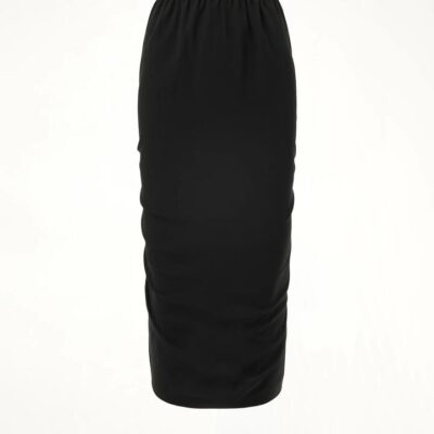 RICK OWENS Cocoon Crepe Shrimp Skirt in Black / 38