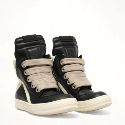 RICK OWENS Jumbolace Geobasket in Black/milk/milk Black / 35