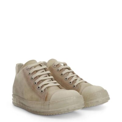RICK OWENS Low Leather Sneakers in Natural / 35