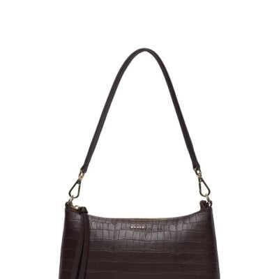 Saben Haven Cacao Croc Small Shoulder Bag